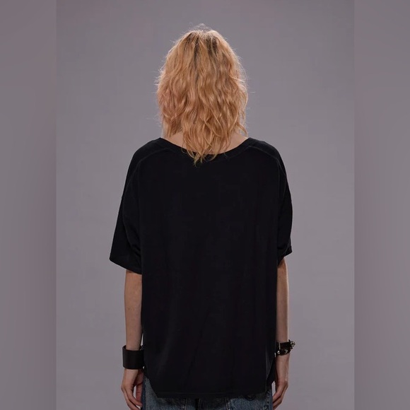 R13 Black V-neck Relaxed Short Sleeve T-Shirt - Picture 2 of 12